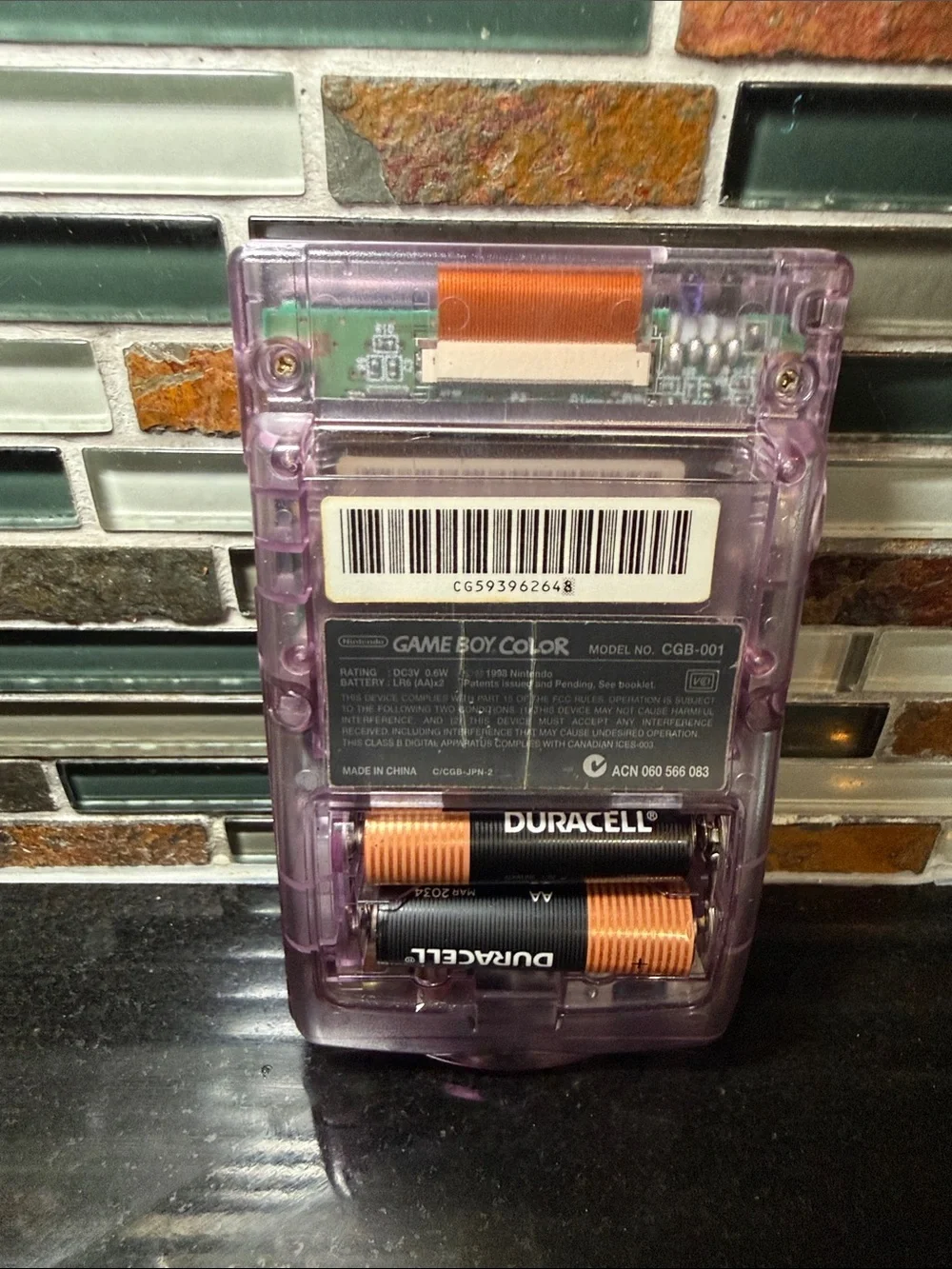 Vintage Nintendo Game Boy Color - Atomic Purple Clear Shell